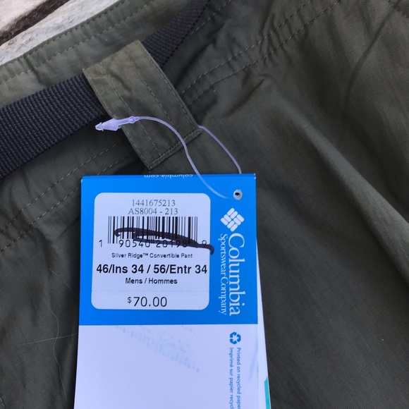 NWT Columbia Mens OmniShade Convertible Pant 46x34 - Picture 2 of 7